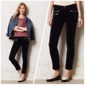 AG Adriano Goldschmied Moto Stevie Ankle Mid-Rise Slm./Strt. Black Cords…